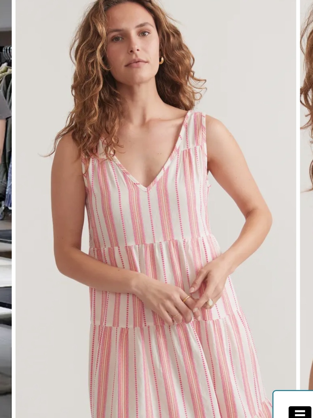 Marine Layer Pink and White Striped Tiered Maxi Dress - Picture 3 of 5